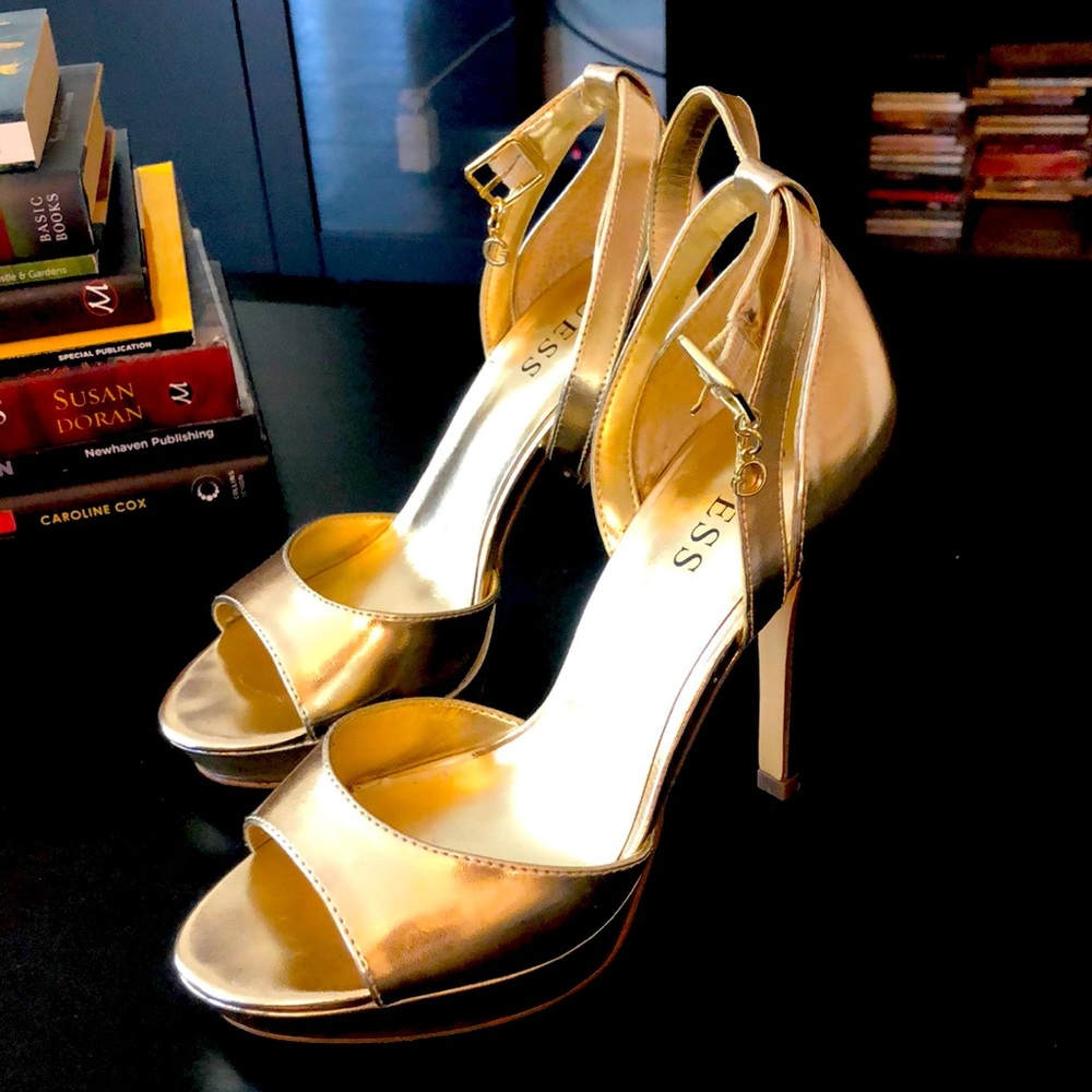Gold Guess platform heels size 6/12